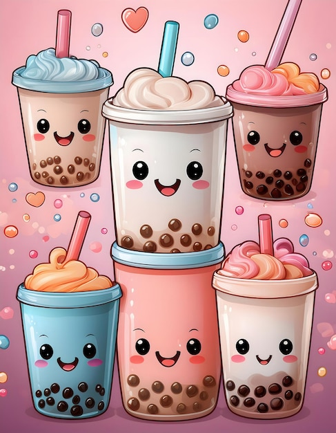 Cute Bubble Tea Illustration