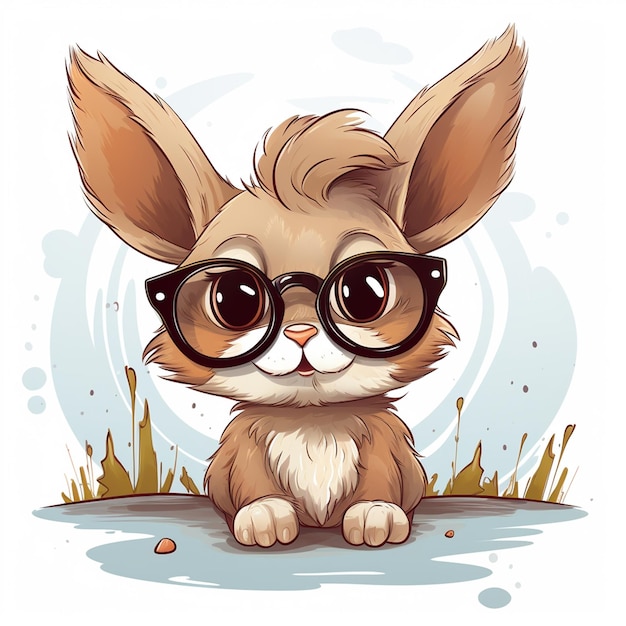 cute bunny wearing glasses