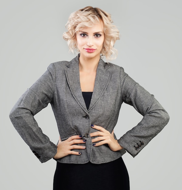 Cute business woman in suit portrait