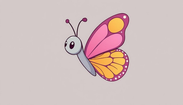 cute butterfly cartoon illustration isolated background childrens image inspiration AI generated