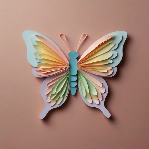 Photo a cute butterfly made out of layered paper