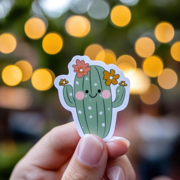 Photo cute cactus sticker