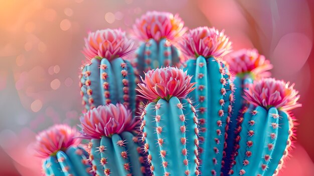 Photo cute cactuses in a pot