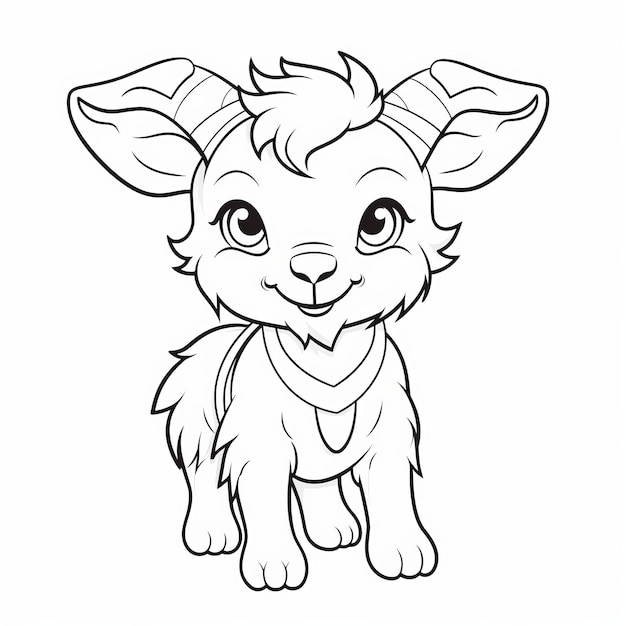 Cute Calf Coloring Pages Adorable Goat Coloring Page For Kids