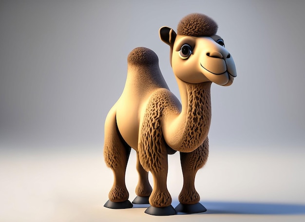 Cute Camel isolated on white background children book illustration artwork Generative AI