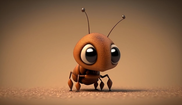 Cute Cartoon Ant Character Generative AI