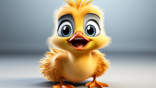 Cute cartoon of a baby duck for illustrations for children AI Generated