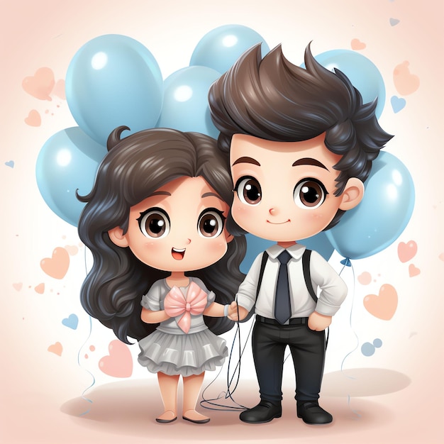 cute cartoon baby gender reveal