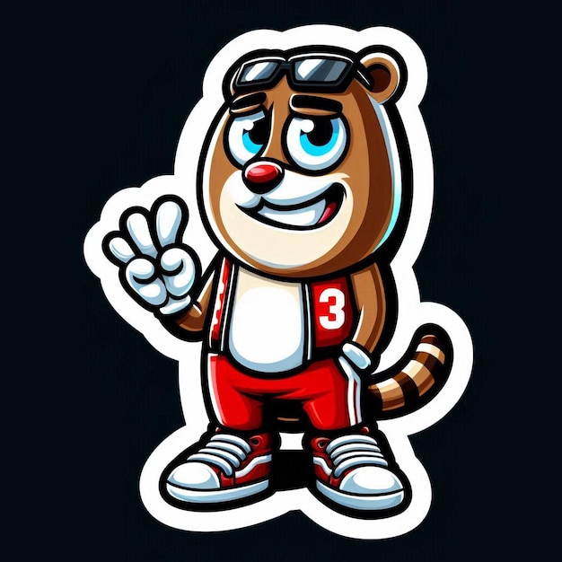 Photo cute cartoon bear mascot