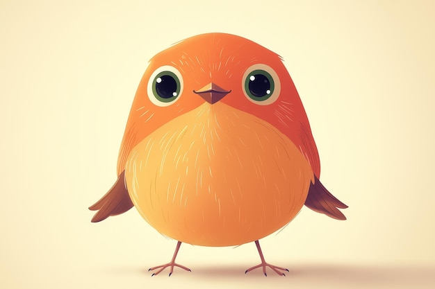 Photo cute cartoon bird with big eyes