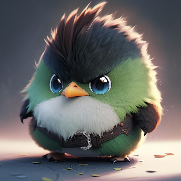 A cute cartoon bird