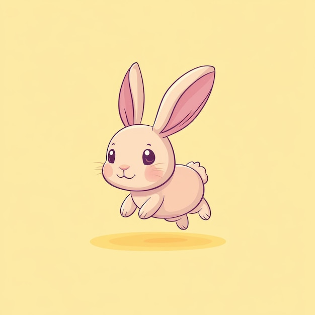 Cute Cartoon Bunny Rabbit Jumping