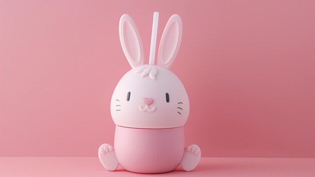 cute cartoon bunny water bottle in pink and white page21