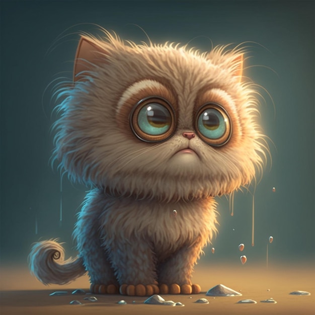 Cute cartoon cat character