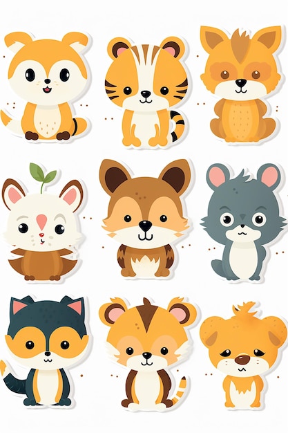 Cute cartoon cat sticker card