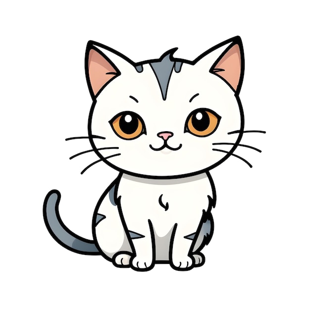 Photo cute cartoon cat vector illustration isolated on a white background 51