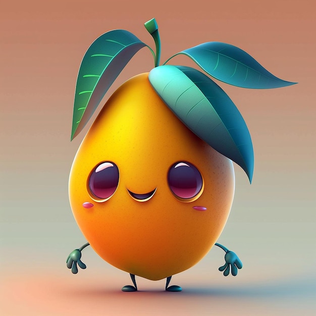 Cute Cartoon Character of a Mango By Generative AI