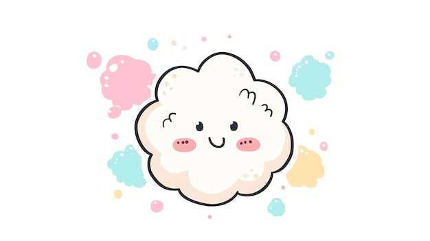 Photo a cute cartoon cloud with a smiling face