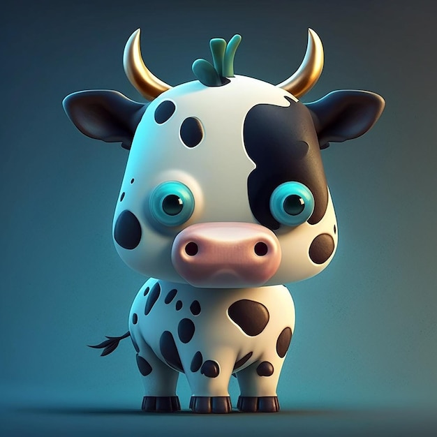 Cute Cartoon Cow Using Generative AI