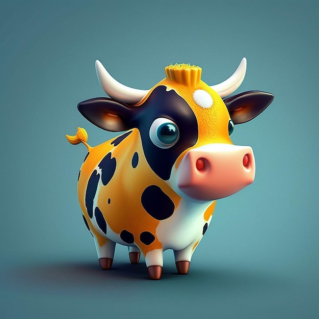 Cute Cartoon Cow Using Generative AI