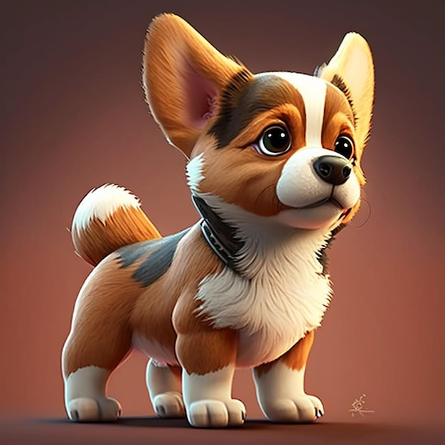 Cute cartoon dog character