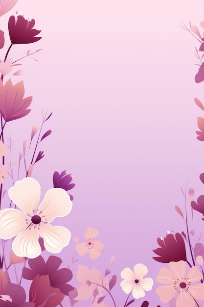 Cute cartoon flower border on a light plum background vector clean ar 23 Job ID 0b03c696c2eb4396bbb0be6fee3b6920