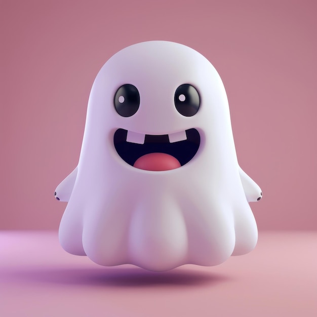 Cute cartoon ghost character illustration