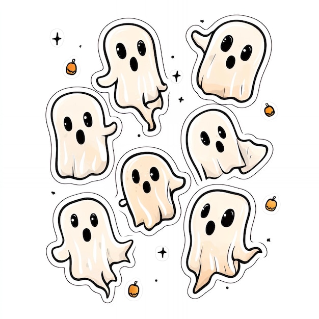 Photo cute cartoon ghost stickers