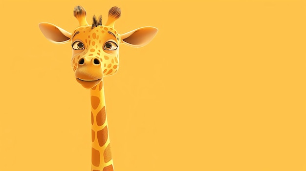 A cute cartoon giraffe looking to the side