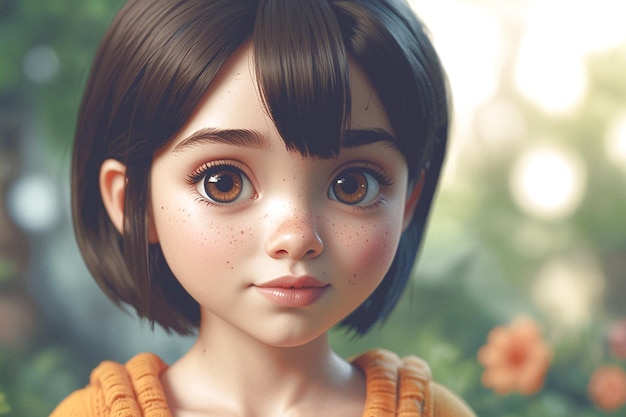 A cute cartoon girl