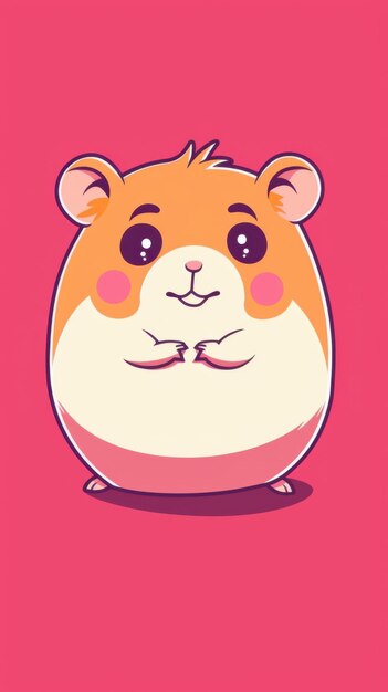 Photo cute cartoon hamster standing upright