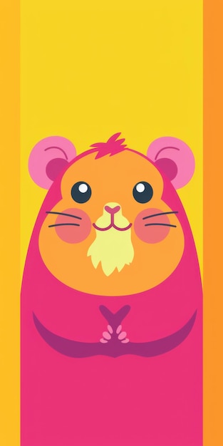 Photo cute cartoon hamster standing upright