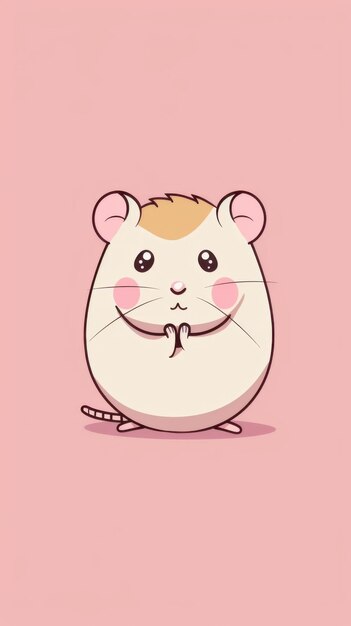 Photo cute cartoon hamster standing upright