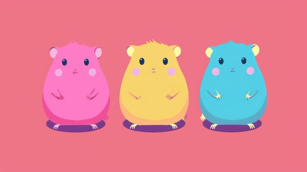 Cute cartoon hamster standing upright