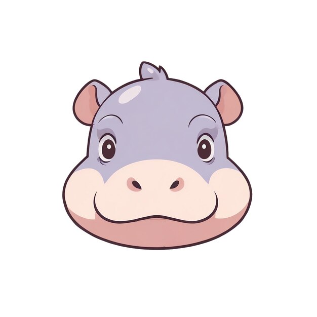 Photo cute cartoon hippopotamus logo