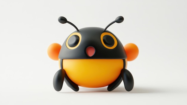 Cute Cartoon Ladybird with Vibrant Colors on White Background