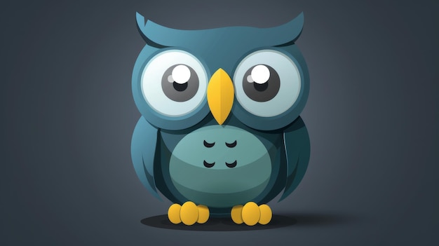 Cute cartoon owl on a dark background