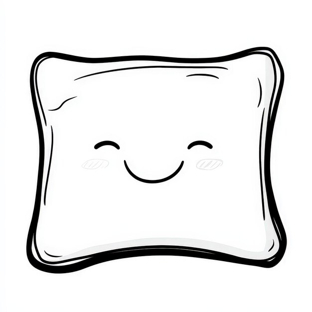 A cute cartoon pillow with a joyful smile perfect for cozy and comforting decor or children39s artwork