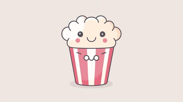 Photo a cute cartoon popcorn bucket with a smiling face