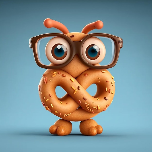 Cute Cartoon Pretzel Character