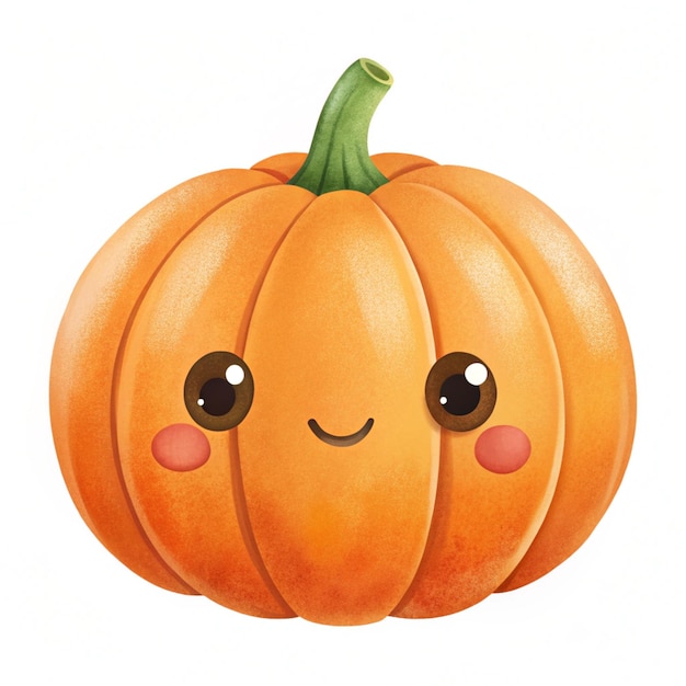 Cute Cartoon pumpkin with a face drawn on it Sublimation Clipart