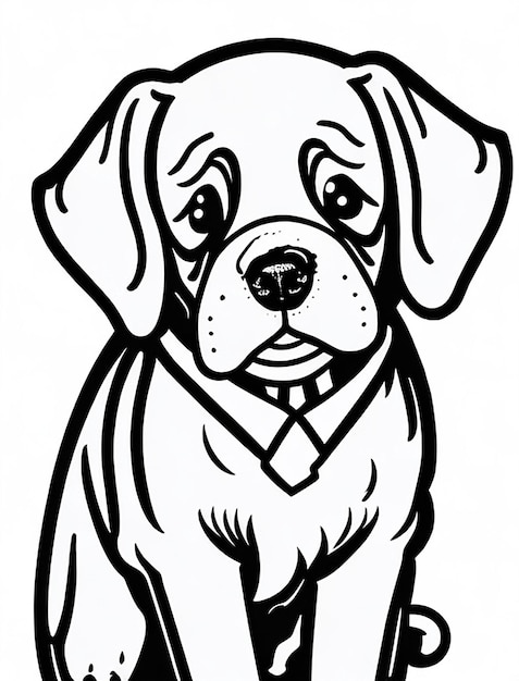 Cute Cartoon puppy and dog Illustraton