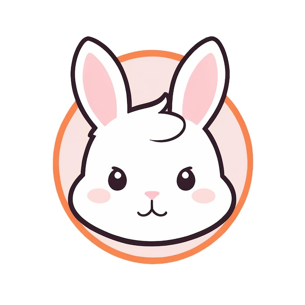 Photo cute cartoon rabbit face