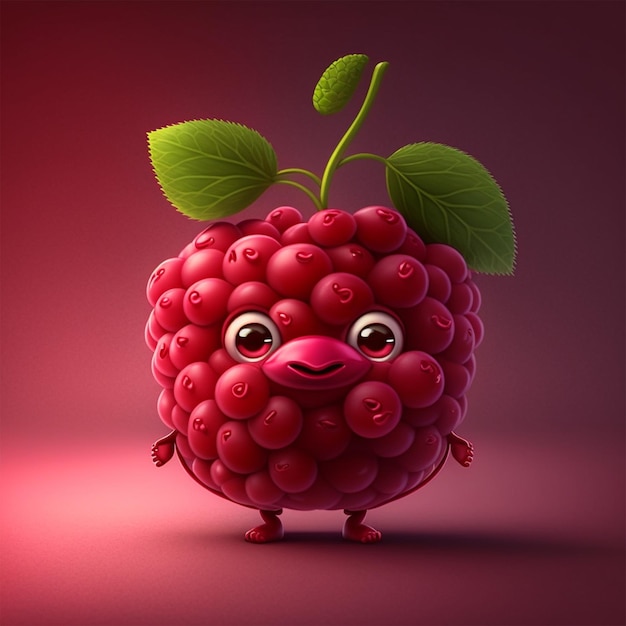 Cute Cartoon Raspberry Character