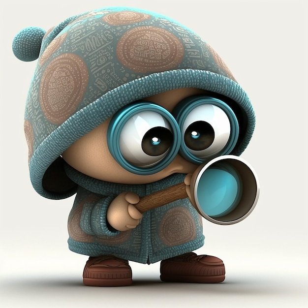 Cute Cartoon Search Character