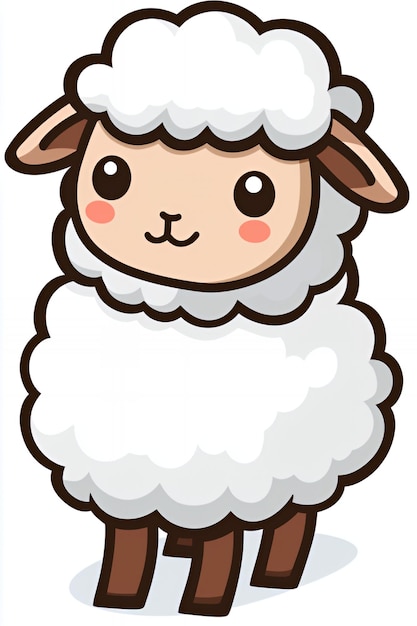 Photo cute cartoon sheep illustration