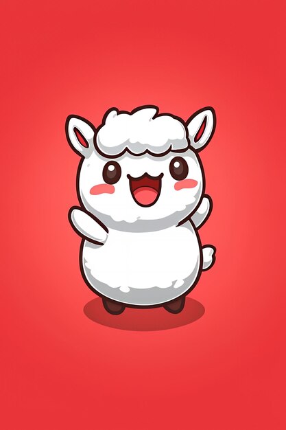 Photo cute cartoon sheep illustration