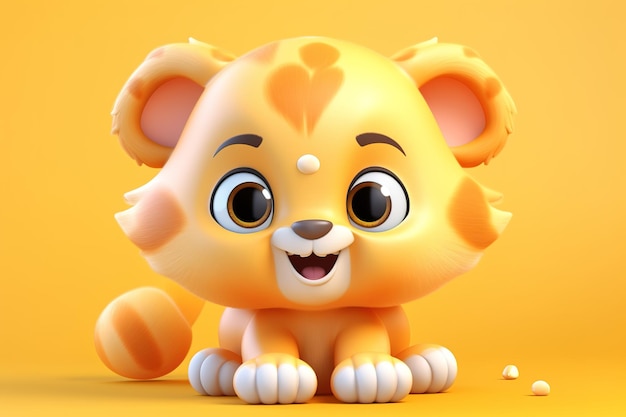 cute cartoon tiger sitting and smiling