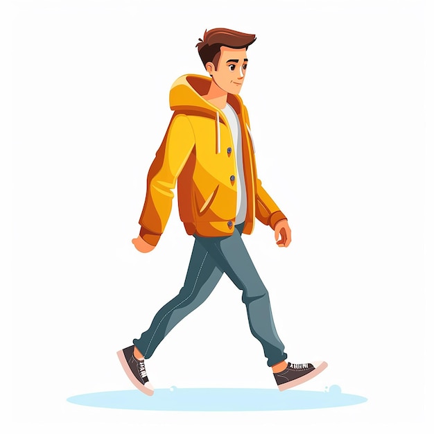 Cute Cartoon Trendy Guy Strutting Confidently