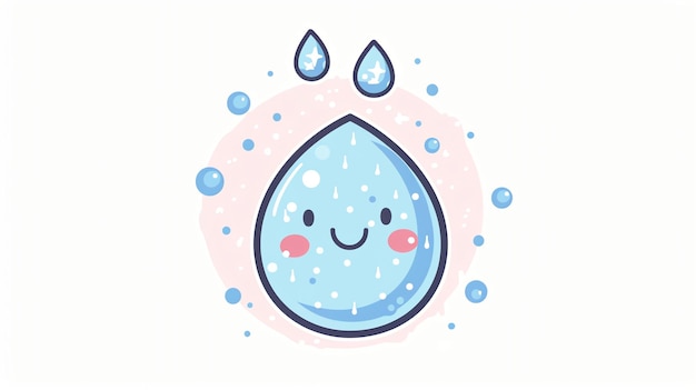 Cute cartoon water drop with a smiling face